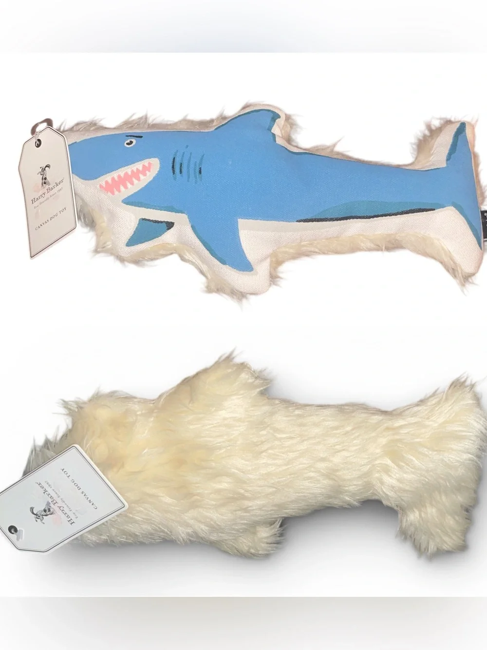 Harry Barker Blue Shark Plush canvas dog Toy NWT